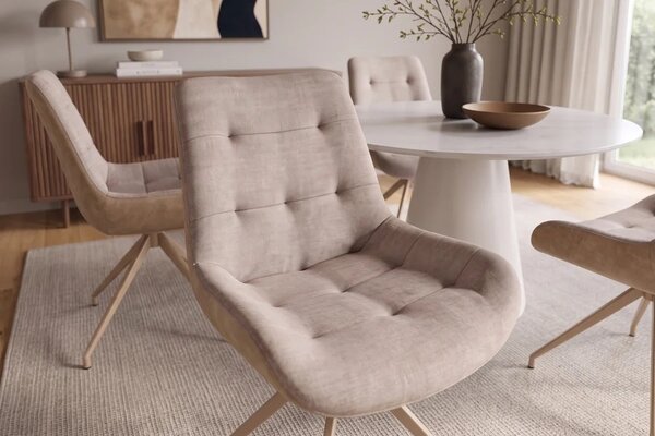 Designová židle Amiyah šampaňská / béžová