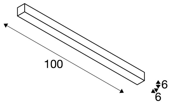 LA 1000686 Q-LINE CL, LED stropní nástavbové svítidlo, 1m, BAP, černá, 3000K - BIG WHITE (SLV)