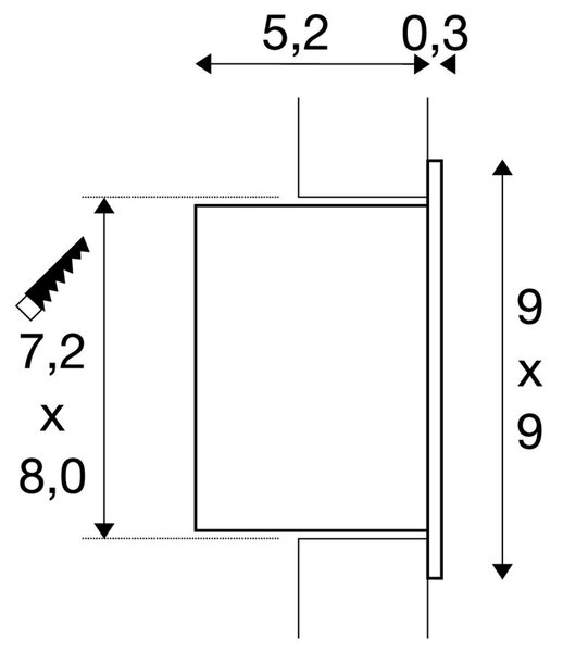 LA 1000577 FRAME LED 230V BASIC, LED nástěnné vestavné svítidlo, 2700K - BIG WHITE (SLV)
