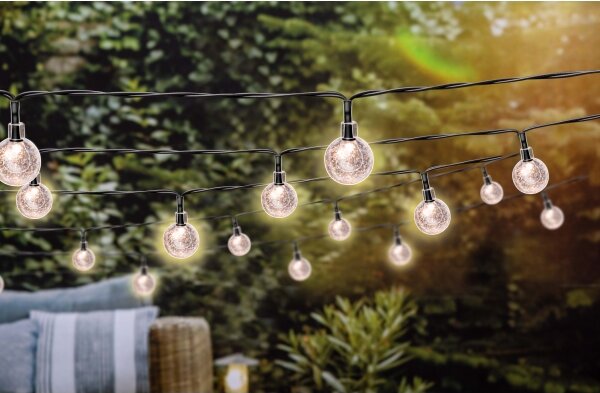 Grundig - LED Stmívatelný solární řetěz 50xLED/8 funkcí 9,35m IP44 teplá bílá+DO