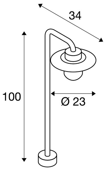 LA 1000822 MOLAT POLE, venkovní stojací světlo, E27, antracit, max. 60W, IP44 - BIG WHITE (SLV)