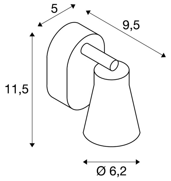 LA 1000886 AVO SINGLE, nástěnné a stropní svítidlo, jedna žárovka, QPAR51, černé, max. 50 W - BIG WHITE (SLV)