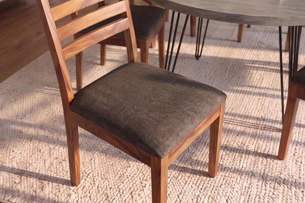 Designová židle Timber Sheesham / šedo-hnědá