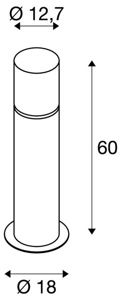 LA 1001489 ROX ACRYL 60 Pole venkovní stojací svítidlo, IP44, ušlechtilá ocel 304, E27 max. 20W - BIG WHITE (SLV)
