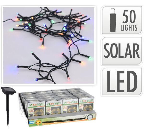 Home Elements Solární světelný řetěz 50 LED, barevný