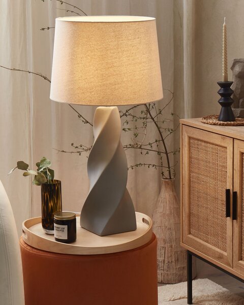 Stolní lampa BELAYA Keramika Šedá
