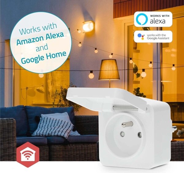 Nedis ZBPO130EWT -Chytrá zásuvka Smartlife 3680W/230V/ Typ E/16A Wi-Fi Tuya IP44