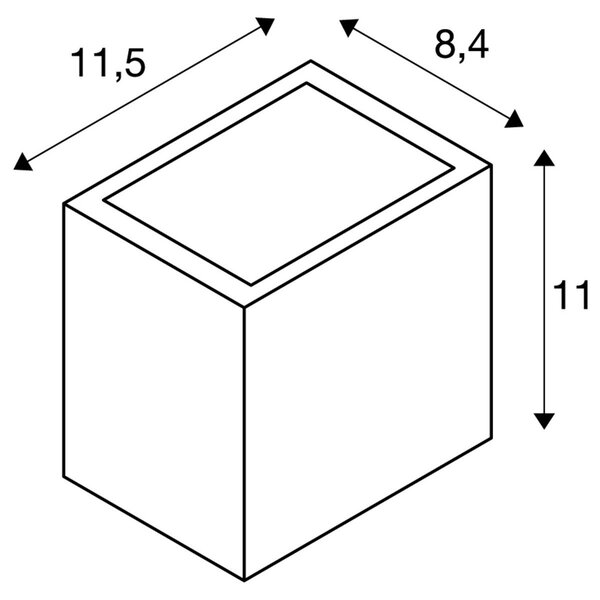 LA 1002034 SITRA CUBE WL, LED venkovní nástěnné a stropní nástavbové svítidlo, rezavě zbarvené, IP44, 3000K, 10W - BIG WHITE (SLV)