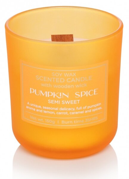 Dini Pumpkin Spice - Semi Sweet, sójová svíčka s dřevěným knotem 150 g