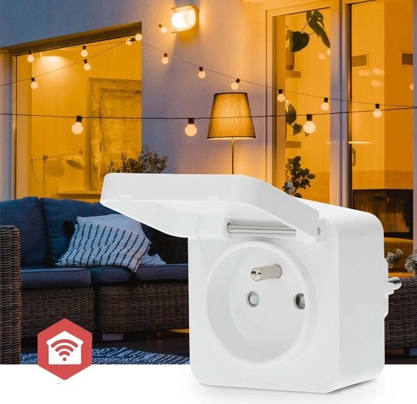 Nedis ZBPO130EWT -Chytrá zásuvka Smartlife 3680W/230V/ Typ E/16A Wi-Fi Tuya IP44