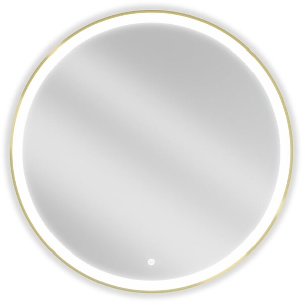 Mexen Esso kulaté podsvícené koupelnové zrcadlo, průměr 90 cm, LED 6000K, antifog, zlatý rám - 9825-090-090-611-50