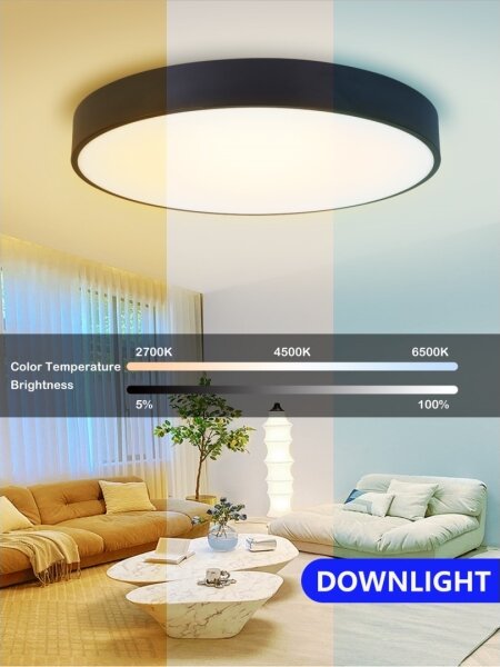 Immax NEO 07203L-LED Stmívatelné stropní svítidlo RONDATE 65W/230V Tuya černá+DO