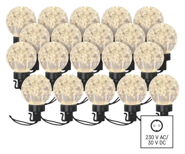 LED Venkovní dekorační řetěz 20xLED/12,6m IP44 teplá bílá