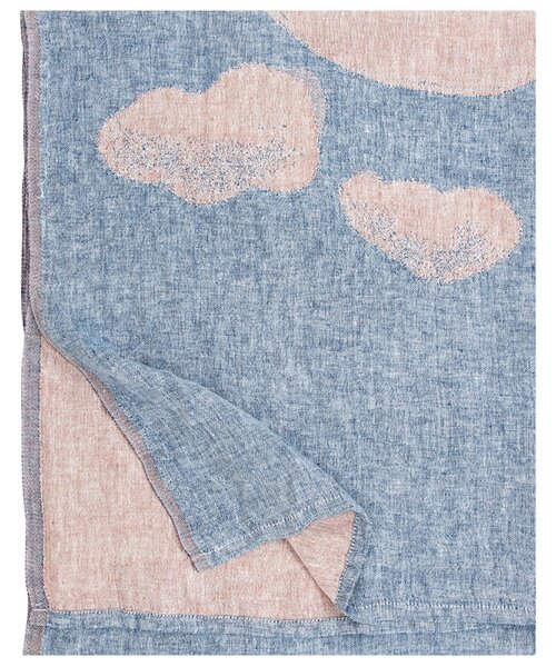 Lněný ručník Hietsu, skořicově modrý, Rozměry 95x180 cm