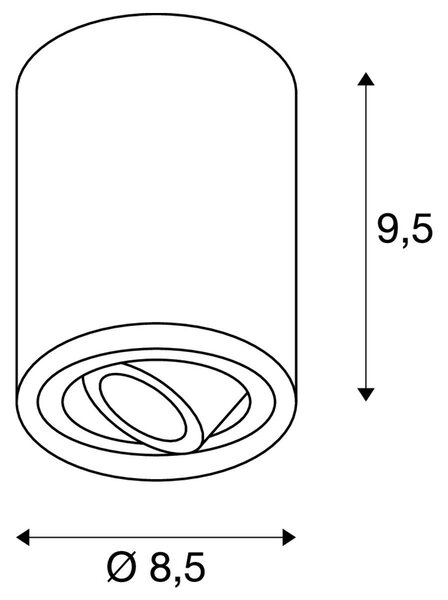 LA 1002010 TRILEDO CL stropní nástavbové svítidlo, QPAR51, černá, max. 10W - BIG WHITE (SLV)