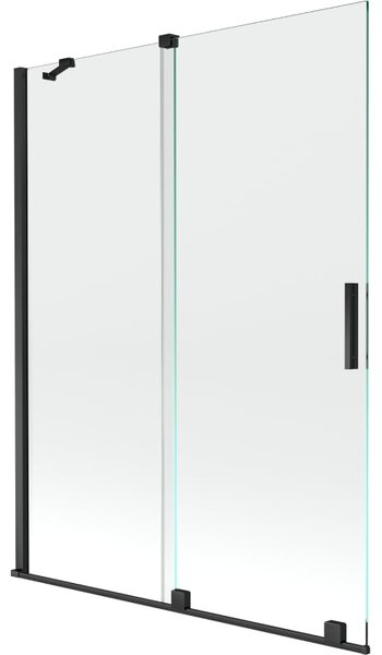 Mexen Velar výsuvná dvoudveřová vanová zástěna 130 x 150 cm, transparentní, černá - 896-130-000-01-70