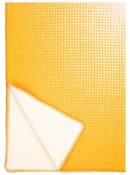 Vlněná deka Juhannus 100x150, přírodně barvená oranžová / Finnsheep