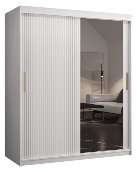 Šatní skříň se zrcadlem Towiro Slim 2 150, Barva: černá 5903211254246