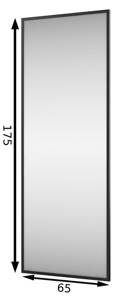 Eltap Nástěnné zrcadlo Aruba 65x175 Černé