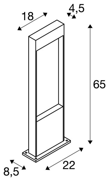 LA 1002957 FLATT POLE 65 Outdoor, stojací LED svítidlo, 3000K, IP65, antracitové/hnědé - BIG WHITE (SLV)