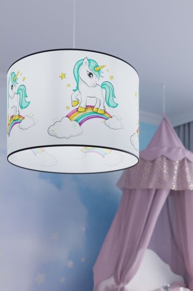Sollux SL.1413 - Dětský lustr na lanku UNICORN 1xE27/15W/230V pr. 40 cm