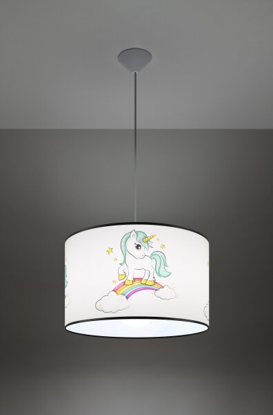 Sollux SL.1413 - Dětský lustr na lanku UNICORN 1xE27/15W/230V pr. 40 cm