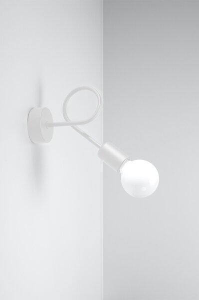 Sollux SL.1430 - Nástěnná lampa LOOP 1xE27/15W/230V bílá
