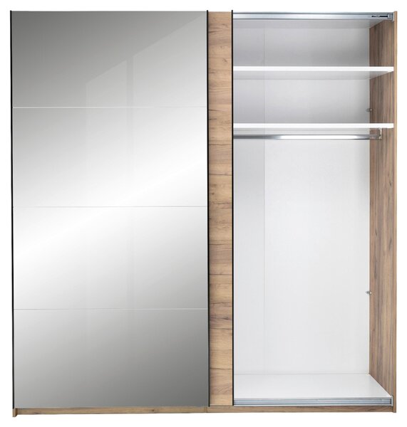 ŠATNÍ SKŘÍŇ S POSUVNÝMI DVEŘM, barvy dubu, 200/210/62 cm MID.YOU - Šatní skříně, Online Only