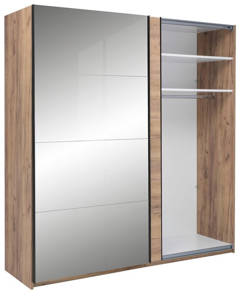 ŠATNÍ SKŘÍŇ S POSUVNÝMI DVEŘM, barvy dubu, 200/210/62 cm MID.YOU - Šatní skříně, Online Only