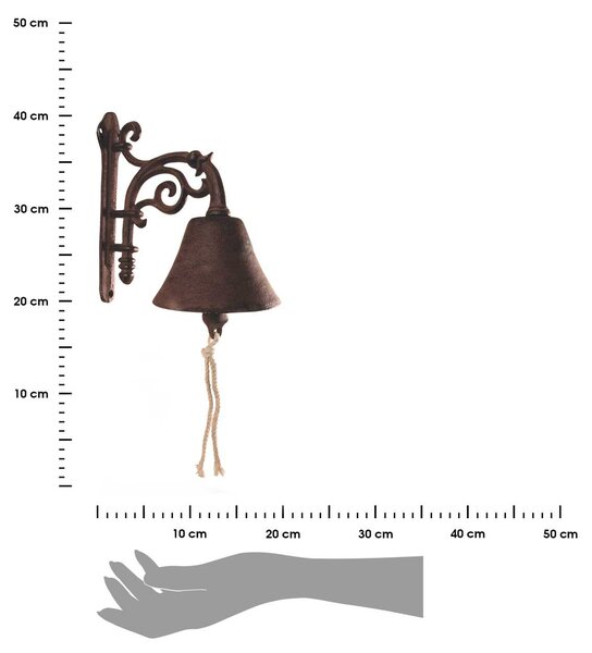 Zahradní zvonek Vilma, 20x19 cm, litina, hnědá BT