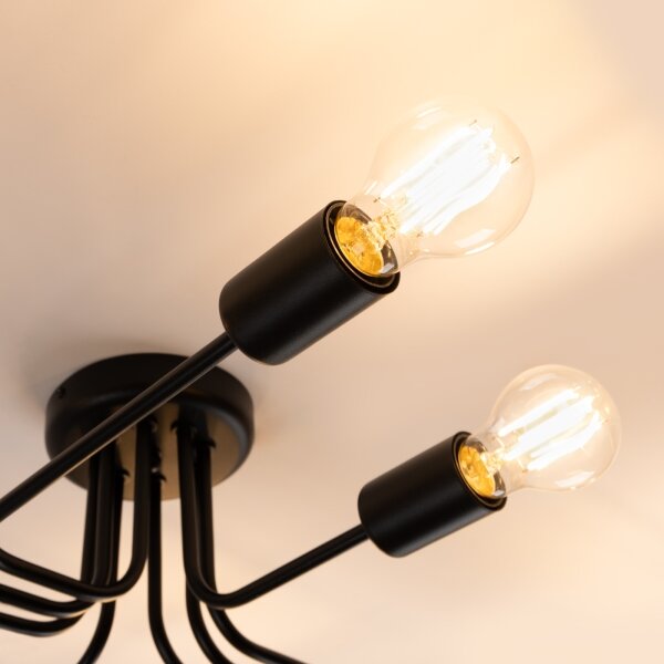 Sollux SL.1448 - Přisazený lustr VECTOR 8xE27/15W/230V černá