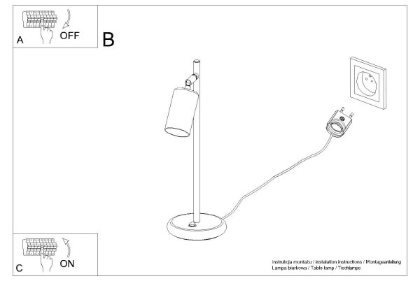 Sollux SL.1373 - Stolní lampa WINX 1xGU10/10W/230V černá/chrom