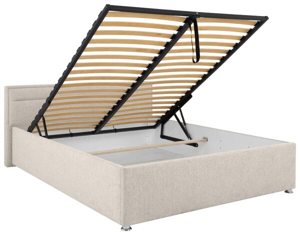 ČALOUNĚNÁ POSTEL, 160/200 cm, přírodní barvy MID.YOU - Postele s úložným prostorem, Online Only