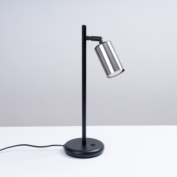 Sollux SL.1373 - Stolní lampa WINX 1xGU10/10W/230V černá/chrom