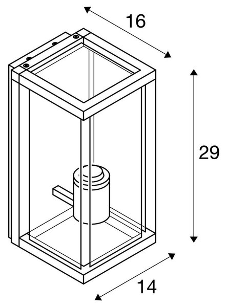 LA 1002403 QUADRULO SENSOR WL E27 venkovní nástěnné nástavbové svítidlo antracit - BIG WHITE (SLV)
