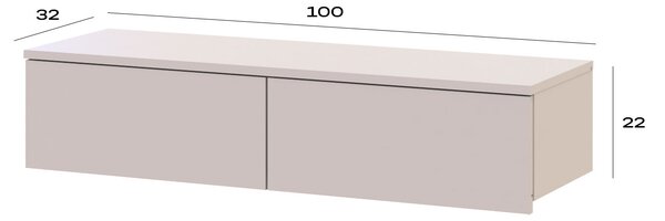 Toaletní stolek Levía kašmír 2š 100x32x22