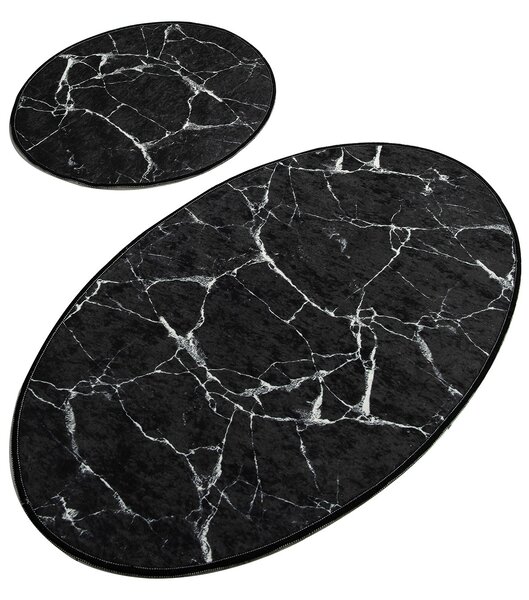 ASIR Koupelnová předložka MARBLE černý mramor 2 ks