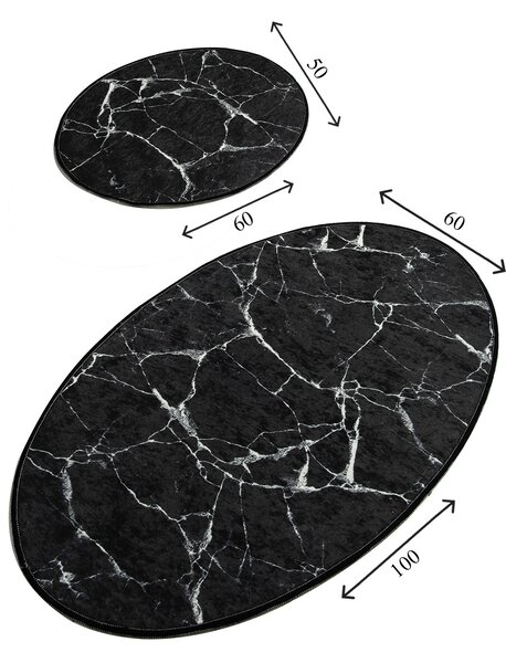 ASIR Koupelnová předložka MARBLE černý mramor 2 ks