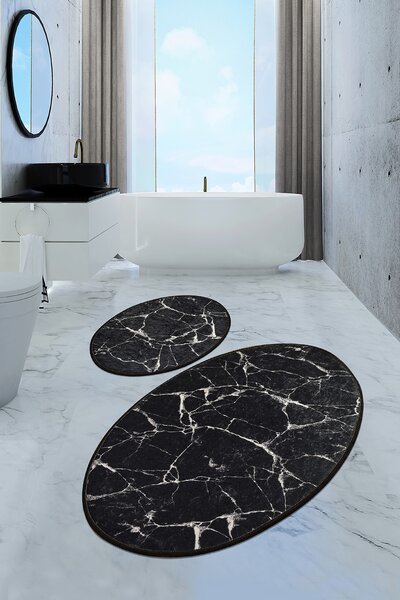 ASIR Koupelnová předložka MARBLE černý mramor 2 ks