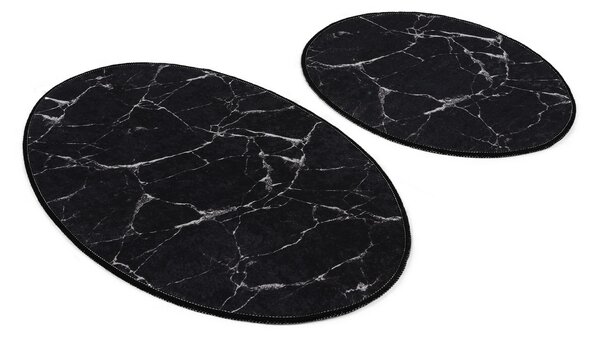 ASIR Koupelnová předložka MARBLE černý mramor 2 ks
