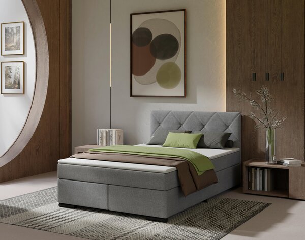 POSTEL BOXSPRING, 120/200 cm, antracitová MID.YOU - Jednolůžkové postele, Online Only