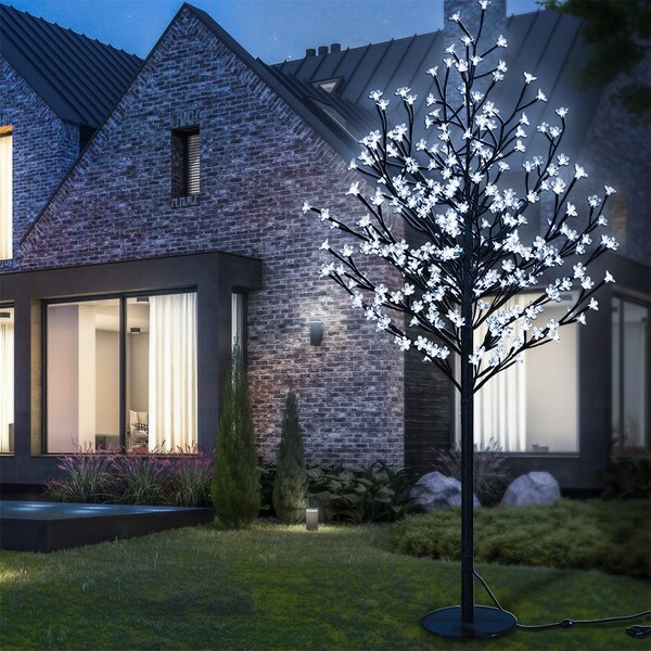 Svítící strom TŘEŠEŇ do interiéru i exteriéru, 180cm, studená bílá Monzana