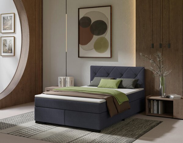 POSTEL BOXSPRING, 120/200 cm, antracitová MID.YOU - Jednolůžkové postele, Online Only