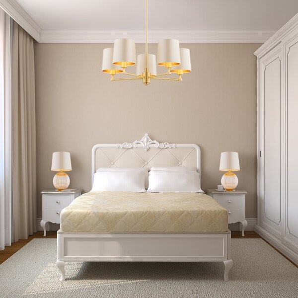 Argon 8535 - Stolní lampa HAMILTON 1xE27/15W/230V krémová/béžová