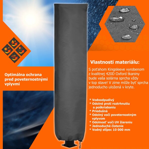 Kryt solární sprchy COVER, 220 x 70 cm, černá Monzana
