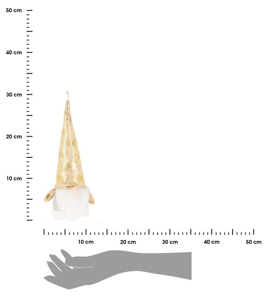 DekorStyle LED vánoční skřítek Alan 02 32 cm zlato-bílý