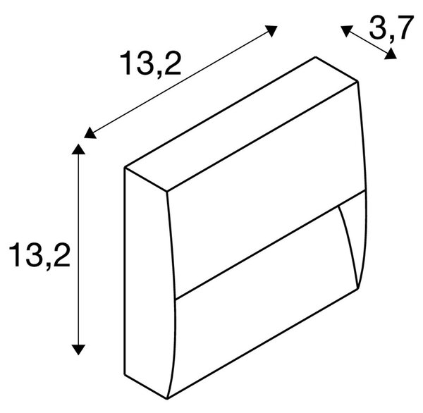 LA 1002869 DOWNUNDER OUT square WL, Outdoor, nástěnné vestavné LED svítidlo, antracitové, 3000K - BIG WHITE (SLV)