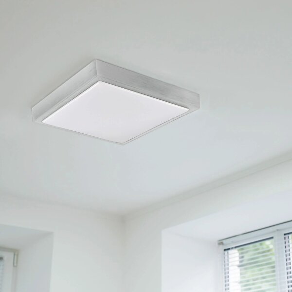 Stropní svítidlo KAZIMIERZ 2xE27/20W/230V 29,5x29,5 cm stříbrná