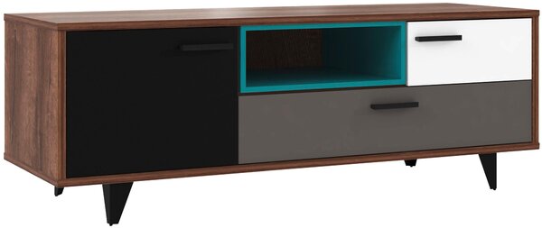 KOMODA POD TELEVIZI, šedá, zelená, černá, bílá, barvy dubu, 155/54/52 cm Carryhome - Dětské pokoje sestavy