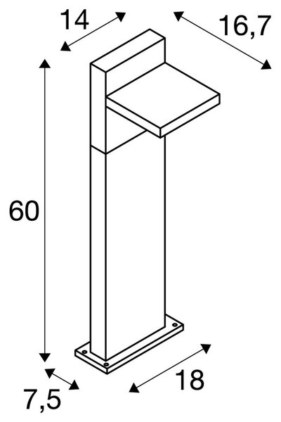 LA 1002991 ABRIDOR POLE 60 Outdoor, stojací LED svítidlo, IP55, antracitové, 3000/4000K - BIG WHITE (SLV)